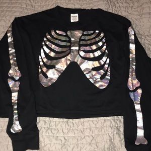 PINK skeleton crop long sleeve